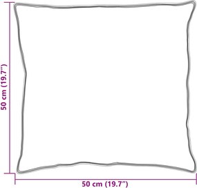 vidaXL Μαξιλάρι με μαξιλάρι 2 pcs Λευκό 50 x 50 cm Βαμβάκι