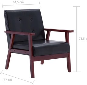 vidaXL Πολυθρόνα Μαύρη από Συνθετικό Δέρμα