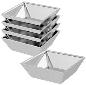 vidaXL Γλάστρα Κήπου 5 pcs Ασημί 50 x 50 x 15 cm Ανοξείδωτο ατσάλι