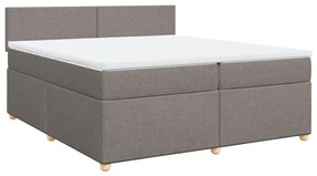 Κρεβάτι Boxspring με Στρώμα Taupe 200x200 εκ. Υφασμάτινο - Μπεζ-Γκρι