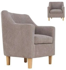 Πολυθρόνα Beta Ε7130,2 Light Brown Wood, Fabric