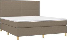 vidaXL Κρεβάτι Boxspring με Στρώμα Taupe 180x200 εκ. Υφασμάτινο