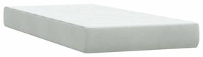 Κρεβάτι Boxspring με Στρώμα Ανοιχτό Γκρι 180x210 εκ. Βελούδινο - Γκρι