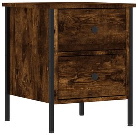 vidaXL Κομοδίνο Καπνιστή Δρυς 40 x 42 x 50 εκ. από Επεξεργασμένο Ξύλο