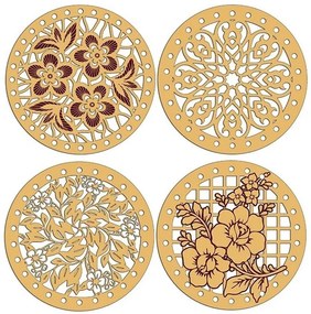 Intra απο ξύλο plywood 3mm-4mm πάχος - Ξύλινα Στρογγυλά σουβέρ Δίασταση 30x30 cm Intraeaxys-qomml2ro