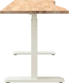 vidaXL Γραφείο Λευκό και Φυσικό 140 x 60 cm Στερεό Ξύλο Δρυός