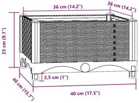 vidaXL Ζαρντινιέρα 40 x 40 x 23 εκ. από Πολυπροπυλένιο