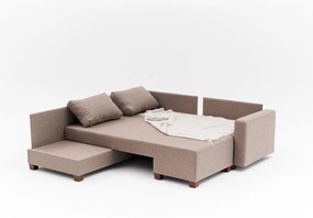 Corner Sofa-Bed Aly Arzilla Left - Brown Brown