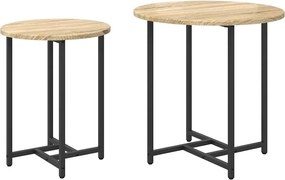 vidaXL Σετ βοηθητικά τραπεζάκια 2 pcs Σονομα δρυς και Μαύρο