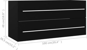 vidaXL Ντουλάπι Νιπτήρα Μαύρο 100 x 38,5 x 48 εκ. από Επεξ. Ξύλο