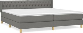 vidaXL Κρεβάτι Boxspring με Στρώμα Σκούρο Γκρι 200x200 εκ. Υφασμάτινο