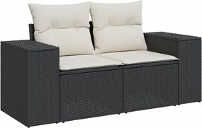 vidaXL Patio Sofa Set 10-θέσια Black and Cream