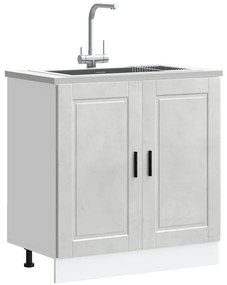 vidaXL Ντουλάπι βάσης νεροχύτη Porto Γκρι μπετόν 80x46x81,5 cm