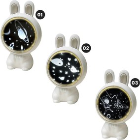 Παιδικό Πορτατίφ Προτζέκτορας Αστροναύτης Κουνελάκι με Μουσική