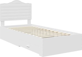 vidaXL Σκελετός Κρεβατιού Λευκό 90 x 190 cm Επεξεργασμένο ξύλο
