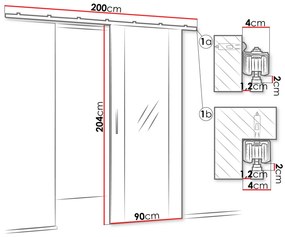 Συρόμενες πόρτες Hartford 490, 23 kg, Άσπρο, Πλαστικοποιημένη μοριοσανίδα, Καθρέφτης, Αλουμίνιο | Epipla1.gr