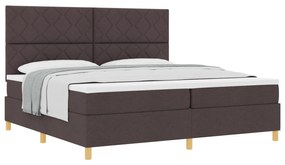 vidaXL Κρεβάτι με Στρώμα Σκούρο Καφέ 200x200 εκ. Υφασμα