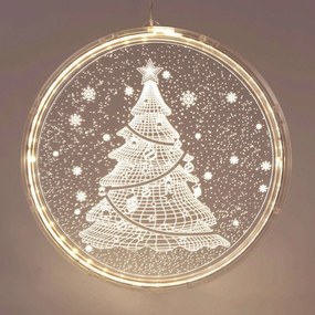 Χριστουγεννιάτικο Διακοσμητικό Κρεμαστό Christmas Tree 3D Led X08241259 21x21,6cm Clear-White Aca
