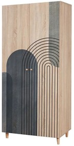 Ντουλάπα Δίφυλλη Lidya 869VEL8680 90x52x192cm Multi Δίφυλλη