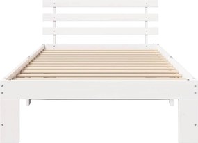 vidaXL Σκελετός Κρεβατιού Λευκό 90 x 200 cm Στερεά ξυλεία πεύκου