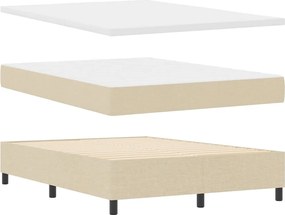 vidaXL LED Κρεβάτι με βάθρο με στρώμα Κρεμ 160 x 200 cm ύφασμα