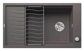 Blanco Elon XL 8 S Volcano Grey SILGRANIT™ PuraDur™ Γρανιτένιος Νεροχύτης Ένθετος με 1 Γούρνα και Πλέγμα Αποστράγγισης 86x50cm