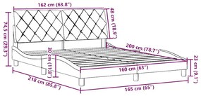 Σκελετός Κρεβατιού Χωρίς Στρώμα Κρεμ 160x200 εκ. Υφασμάτινο - Κρεμ