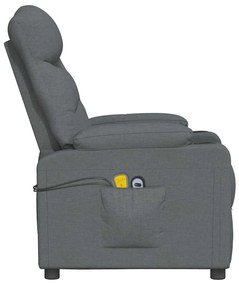 vidaXL Πολυθρόνα Μασάζ με Ανύψωση Σκούρο Γκρι Υφασμάτινη