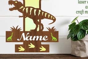 Σετ των 2 Intra απο ξύλο plywood 3mm-4mm πάχος – Μονόγραμμα T Rex με κεφαλαίο γράμμα I Αρχείο Δίασταση  20x20 cm INTRAFABR-74812435