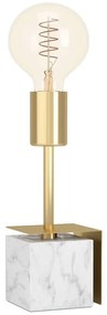 Φωτιστικό Επιτραπέζιο 1xΕ27 Carmita 390169 Φ4,5x26cm 1xE27 40W White-Brass Eglo Ατσάλι,Πέτρα