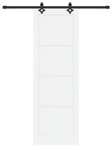 vidaXL Συρόμενη Πόρτα Λευκό και μαύρο 78 x 232 cm