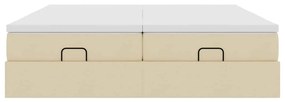 vidaXL Οθωμανικό Κρεβάτι με Στρώματα Κρέμα 200x200cm Ύφασμα