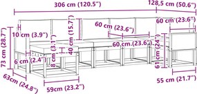 vidaXL Σειρά Καναπέ Εξωτερικού 7 pcs Φυσικό και Ανθρακί Πολυεστέρας