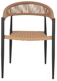 ΠΟΛΥΘΡΟΝΑ ΑΛΟΥΜΙΝΙΟΥ  ΑΝΘΡΑΚΙ PΕ RATTAN ΜΠΕΖ 56x60x78 εκ.