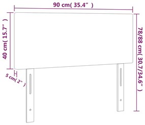 vidaXL Κεφαλάρι Κρεβατιού LED Καπουτσίνο 90x5x78/88 εκ. Συνθετ. Δέρμα