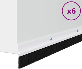 vidaXL Σφραγίδες πόρτας με βούρτσες που προσαρτώνται 6 pcs Λευκό