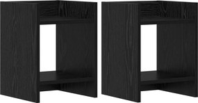 vidaXL Βάση φυτών 2 τεμ. Μαύρη Δρυς 30 x 30 x 40 cm Επεξεργασμένο Ξύλο