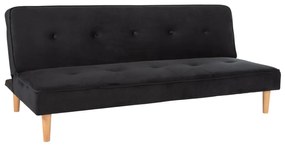 SOFABED BELMONT  BLACK VELVET-WOODEN LEGS 177x86x72Hcm.