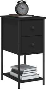 vidaXL Κομοδίνο Μαύρο 32 x 42 x 70 εκ. από Επεξεργασμένο Ξύλο