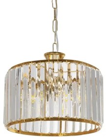 GLAMOROUS 203-0094 Κλασικό Κρεμαστό Φωτιστικό Κρύσταλλα Τρίφωτο 3 x E27 IP20 Χρυσό Μεταλλό με Διάφανο Κρύσταλλο-Μ28 Globostar-20 203-0094