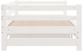 vidaXL Καναπές Κρεβάτι Λευκός 2 x (90 x 200) εκ. από Μασίφ Ξύλο Πεύκου
