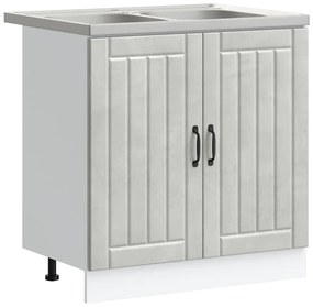 vidaXL Βάση νιπτήρα Lucca 2 pcs Σκυρόδεμα Γκρι Επεξεργασμένο ξύλο