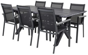 Σετ Τραπέζι και καρέκλες Dallas 2303, Ξύλο, Ύφασμα, Μέταλλο, Ξύλο, Ξύλο: Ακακία | Epipla1.gr