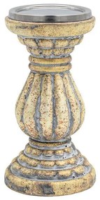 Γυάλινο Κηροπήγιο FL2814 Fylliana Μεταλλικό Φινίρισμα 10x20εκ. 10x10x20 εκ.