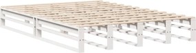 vidaXL Σκελετός Κρεβ. Χωρίς Στρώμα Λευκό 160x200 εκ Μασίφ Πεύκο