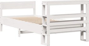 vidaXL Σκελετός Κρεβ. Χωρίς Στρώμα Λευκό 90x200 εκ Μασίφ Πεύκο