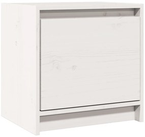 vidaXL Κομοδίνο Λευκό 40 x 30,5 x 40 εκ. από Μασίφ Ξύλο Πεύκου