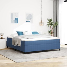 vidaXL Κρεβάτι με ελατήρια Μπλέ, Λευκό 203 x 180 x 60 εκ. Βελούδο