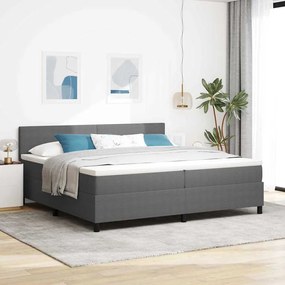 vidaXL Κρεβάτι με Ελατήριο και Στρώμα Light Grey 200x200 εκ Ύφασμα Βελούδου