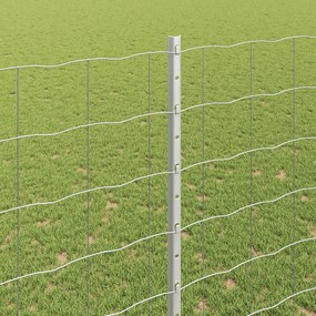 vidaXL Περίφραξη Euro με Στήλη 10 x 1,6 m Γαλβανισμένος Χάλυβας Ασημί